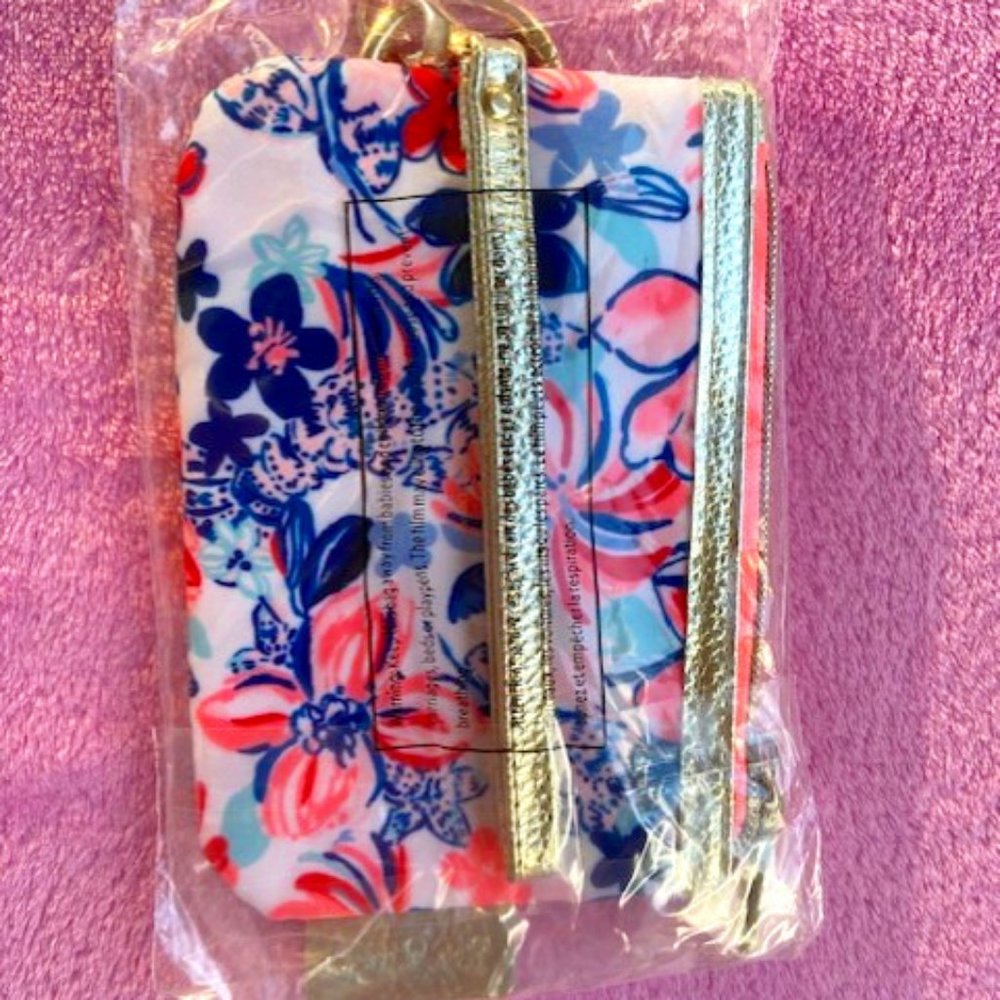 Lilly Pulitzer Zip Top Wallet Wristlet Coin Purse Party Like a Lobstar GWP NWT